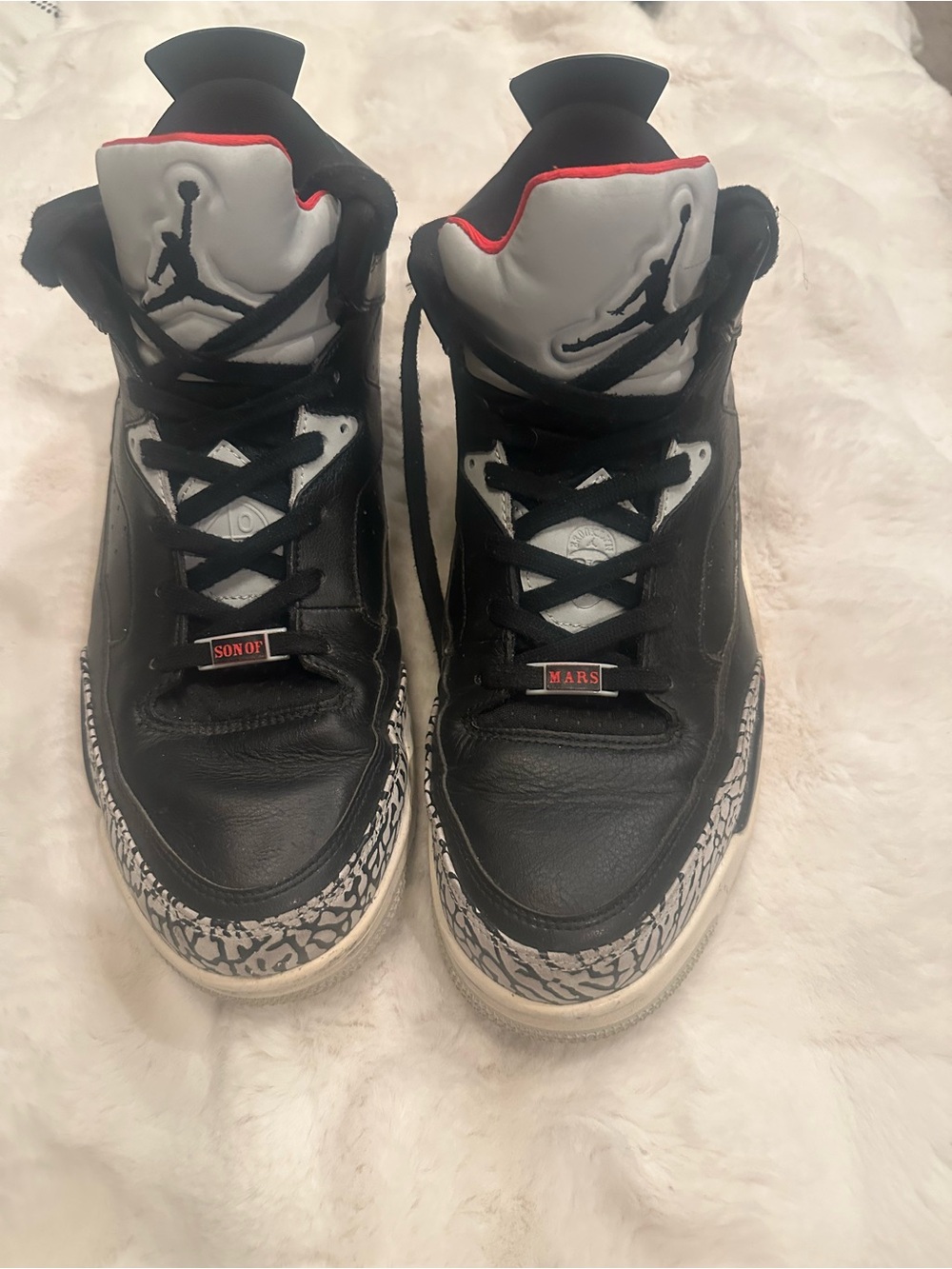 Nike Black White and Red Jumpman High-Top Sneakers